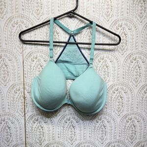 Victoria's Secret Bra Womens 40D Mint Green Lined Perfect Coverage Racerback